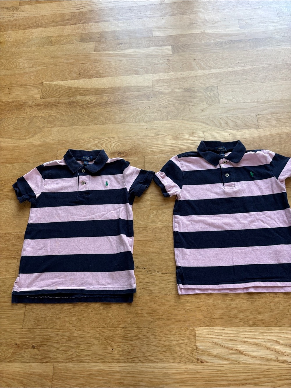 Polo by Ralph Lauren Kids Navy & Pink Wide-Stripe Polo Shirt x 2 (Twins) Size 6